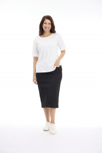 Midi Stretch Denim Skirt
