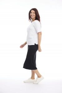 Midi Stretch Denim Skirt