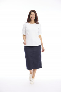 Midi Stretch Denim Skirt