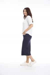 Midi Stretch Denim Skirt