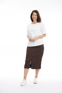 Midi Stretch Denim Skirt