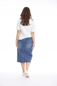Midi Stretch Denim Skirt