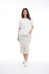 Midi Stretch Denim Skirt