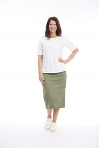Midi Stretch Denim Skirt