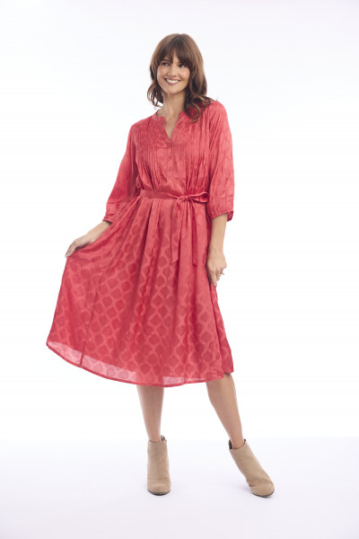 Solid Dress Pleated w belt