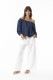 Linen Solid Pant Widfe Leg