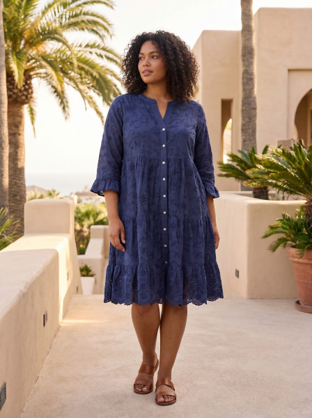 Broderie Dress Frill Hem and Sleeves