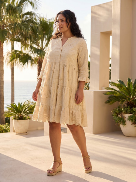 Broderie Dress Frill Hem and Sleeves