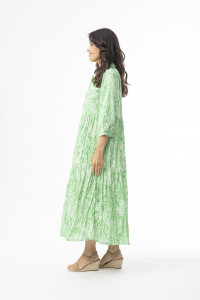 Aksharay Green  Dress Collar Midi