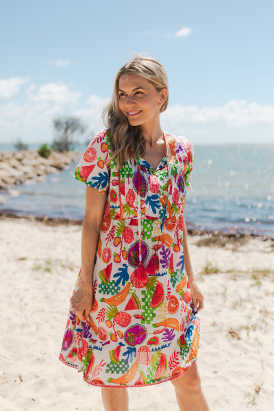 Colette V Neck Tassel Dress