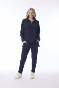 Terry Knit Sweat Shirt Zip Collar