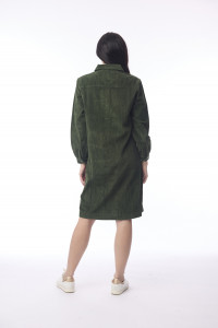 Cord Solid Dress Pockets