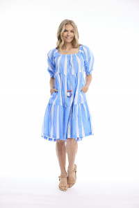 Stripe Dress Square Neckline