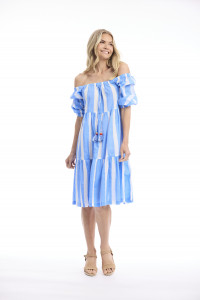 Stripe Dress Square Neckline