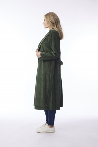 Cord Solid Trench Coat