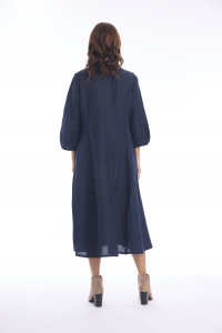 Linen Dress Puff Sleeve