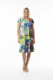 Printed Cotton Dress Shift Flair Crew
