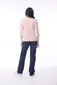 Knit Top Boat Neck 3/4 Slv
