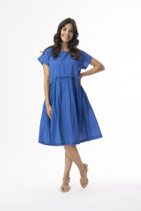 Cotton Slub Essentials Dress Gathered Waist