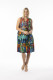 Printed Cotton Dress V Pleated