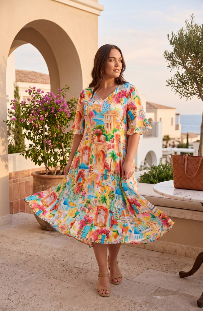 50yrs Travel Dress Godet