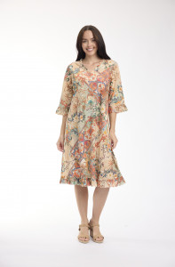 Gordes Dress Bias V Neck Frill