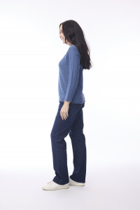 Knit Top Boat Neck Long Slv