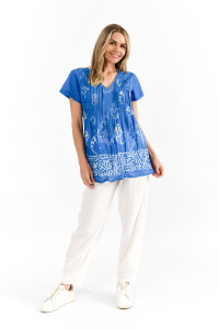 Kayla Cotton Blouse Short Sleeve