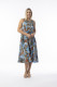 Lima Blue Dress Maxi round Neck