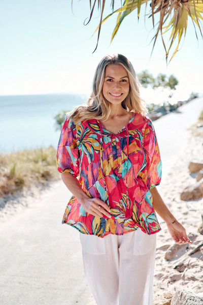 Tessa V-Neck Tassel Top