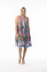 Printed Cotton Dress V Pleated