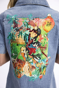 Jardin Exotique Dress Denim Patch