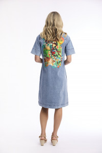 Jardin Exotique Dress Denim Patch