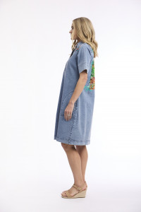 Jardin Exotique Dress Denim Patch