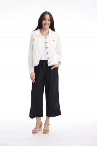 Linen Blend Jacket Fringe