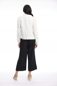 Linen Blend Jacket Fringe