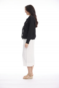 Linen Blend Jacket Fringe