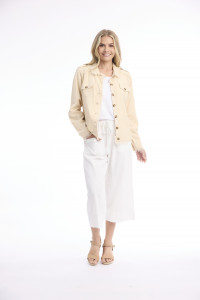 Linen Blend Jacket Fringe