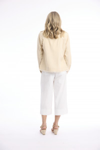 Linen Blend Jacket Fringe