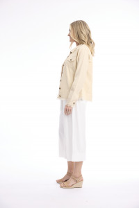 Linen Blend Jacket Fringe