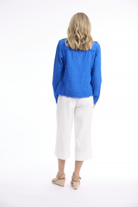 Linen Blend Jacket Fringe