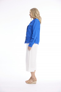 Linen Blend Jacket Fringe