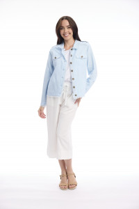 Linen Blend Jacket Fringe
