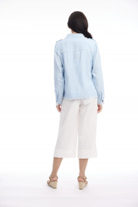 Linen Blend Jacket Fringe