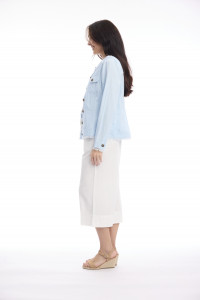 Linen Blend Jacket Fringe