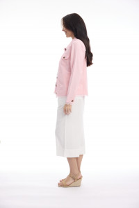 Linen Blend Jacket Fringe