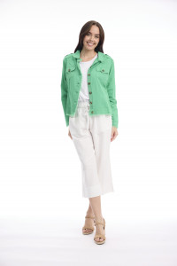 Linen Blend Jacket Fringe