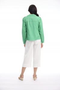Linen Blend Jacket Fringe