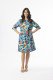 Printed Cotton Dress Contemporary Elbow Sleeve