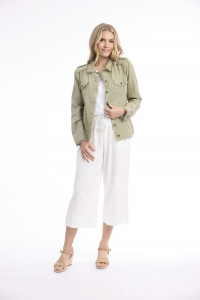 Linen Blend Jacket Fringe